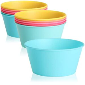 Leuchtendes 12-teiligen Schalen-Set aus PP-Kunststoff in Regenbogenfarben, ideales Picknick-Zubehör für 6 Paare oder 12 Personen, platzsparend und hygienisch.