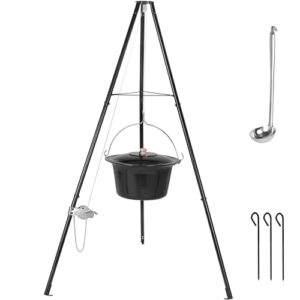 TLSUNNY 15L Gulaschkessel mit Dreibein und Löffel für das Kochen im Freien, geeignet für 10-15 Personen.