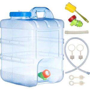 20L BPA-freier Wasserbehälter mit Hahn aus robustem Kunststoff, ideal für Camping und Outdoor-Aktivitäten, mit einem praktischen Griff und verstellbarem Wasserhahn für kontrollierten Wasserfluss.