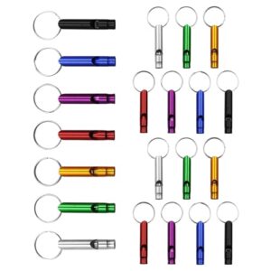 21-teiliges Set von Aluminiumlegierung Sportpfeifen in verschiedenen Farben, ideal für Outdoor-Aktivitäten, Notfallsituationen und Sportevents.