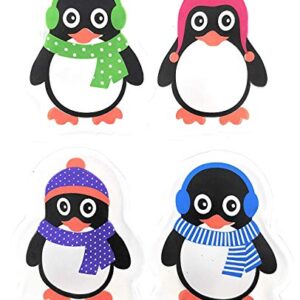 Fröhliches 4er Set Taschenwärmer in Pinguin-Design, ideal für kalte Tage und als Wichtelgeschenk