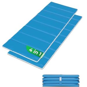 4in1 Strandmatte in SkyBlue, zusammenfaltbar und vielseitig einsetzbar als Wasserhängematte, Liegenauflage oder Isomatte für Strand, Pool und Camping.