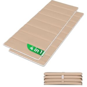StarK 4in1 Strandmatte in sandfarbener Ausführung, die vielseitig als Wasserhängematte, Liegenauflage oder Camping-Isomatte verwendet werden kann. Faltbar und leicht, ideal für den Transport und Einsatz am Strand oder Pool.