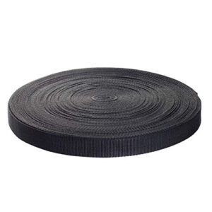 50 Meter langes schwarzes PP Gurtband aus Polypropylen mit 25 mm Breite und 1,4 mm Stärke, ideal für DIY-Projekte und Befestigungslösungen.