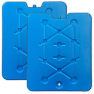 HAC24 2er Set XXL flache Kühlelemente in Blau, ideal für Kühlboxen und Kühltaschen, mit rechteckiger Form und strukturiertem Design für effektive Kühlung.