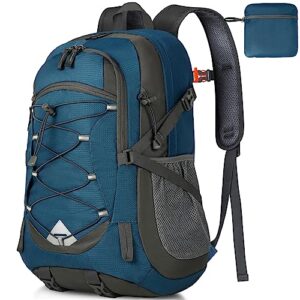 IGOLUMON Wanderrucksack für Herren und Damen mit 40L Volumen, wasserdichtem Material und reflektierenden Streifen in Blau, ideal für Trekking, Radfahren und Reisen.