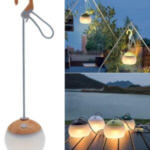 Multifunktionale LED Campinglampe mit 320 Lumen Helligkeit, verfügbaren Farben und Lichtmodi, ideal für Camping, Wandern und Notfälle.