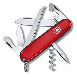 Victorinox Schweizer Taschenmesser Camper mit 13 Funktionen, inklusive großer Klinge, kleiner Klinge, Holzsäge, Dosenöffner und Korkenzieher, ideal für Outdoor-Aktivitäten.