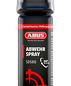 ABUS Abwehrspray SDS80 zur Tierabwehr in einer Spraydose mit 360° Sprüh-Technologie und Jet-Sprühstrahl für effektiven Schutz bei Tierangriffen.