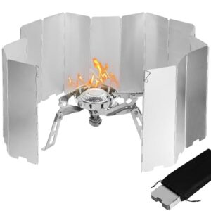 Faltbare Aluminium-Windschutzscheiben für Campingkocher, 16 Stück, winddicht und tragbar für Outdoor-Aktivitäten