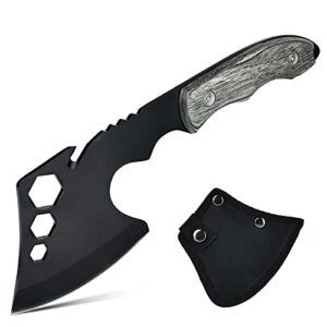 Aicharynic Axt und Camping Axt, vielseitiges Outdoor Werkzeug für Camping, Jagd und Trekking, mit ergonomischem Holzgriff und Nylonscheide.