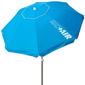 Aktiver Beach Umbrella mit 220 cm Durchmesser in leuchtendem Blau, idealer Sonnenschutz mit UV50 Schutz für Strand und Garten.