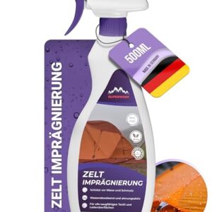 Alpenwert Imprägnierspray für Zelt und Pavillon, 500ml – Langanhaltender Abperl-Schutz gegen Nässe und Schmutz, umweltfreundlich und einfach anzuwenden.