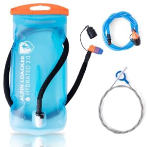 Alpin Loacker Outdoor Trinkblase mit Trinkschlauch, 2 Liter BPA-frei, ideal für Wandern und Outdoor-Aktivitäten.