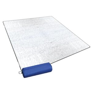 Alu Isomatte für Camping, 200x200 cm Schlafmatte mit doppelter Aluminiumfolie und Perlbaumwolle für optimale Isolierung in kalten Nächten