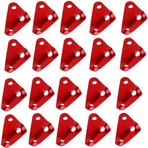 20 Stück Aluminium Dreieck Legierung Seilspanner in roter Farbe, ideal für Camping und Outdoor-Aktivitäten, mit 3-Loch-Design zur einfachen Befestigung an Seilen.