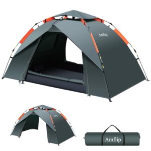 Ultraleichtes Amflip Campingzelt in grün mit innovativer Dachkonstruktion, ideal für ein-personen Campingabenteuer, wasserfest und winddicht.