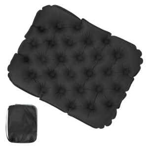 Aufblasbares Camping Sitzkissen in Schwarz mit strukturierter Oberfläche, ideal für Outdoor Aktivitäten wie Wandern, Angeln und Picknicks.