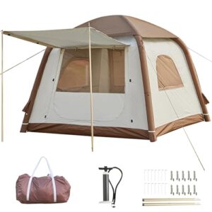 Aufblasbares Campingzelt für 2-4 Personen mit geräumigem Innenraum, hoher Kuppel und großen Fenstern für optimale Belüftung. Ideales Zelt für Outdoor-Aktivitäten und Glamping-Erlebnisse.