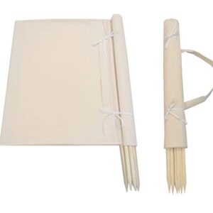 Aves-24 Windschutz aus 100% unbehandelter Baumwolle, ideal für Strand, Garten und Camping, bietet Sichtschutz und Schutz vor Wind.
