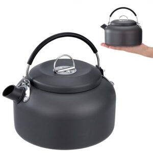 Ultraleichter Aluminium Camping Wasserkocher mit ergonomischem Griff und modernem Design, ideal für Outdoor-Abenteuer, wie Camping und Wandern.