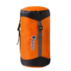 Azarxis Kompressionssack in Orange, ideal für Schlafsäcke und Reiseutensilien, hergestellt aus robustem, wasserabweisendem Material, geeignet für Camping und Wandern.