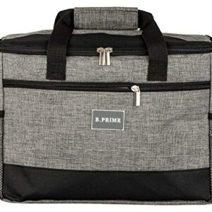 B.PRIME 20L Kühltasche Classic in Grau mit praktischen Außentaschen und abnehmbarem Schulterriemen, ideal für Picknicks, Camping und den Alltag.