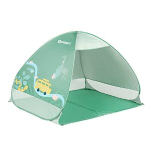 Badabulle Strandmuschel Safari mit UV-Schutz 50+, Pop-Up-Strandzelt für Kinder in grün, ideal für Strand und Garten, Größe 125 x 100 x 85 cm