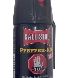 BALLISTOL Pfeffer-KO Jet Spray 40ml zur effektiven Abwehr gegen aggressive Tiere mit einer Sprühweite von 5 Metern und Panikverschluss.
