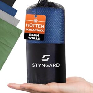 STYNGARD 2in1 Hüttenschlafsack aus 100% Baumwolle, kompakt und leicht, ideal für Reisen, Camping und Hostels.