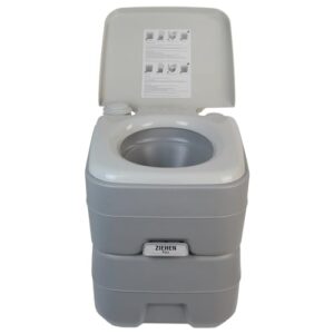 Tragbare Camping Toilette mit 20 Litern Fassungsvermögen und komfortabler Sitzhöhe, ideal für Outdoor-Aktivitäten wie Camping und Reisen im Wohnmobil.