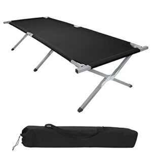 BB Sport Feldbett XXL Klappbett in Schwarz, ideal für Camping, Reisen und Outdoor-Aktivitäten, mit einer Liegefläche von 210 x 72 cm und einer Belastbarkeit von bis zu 200 kg.