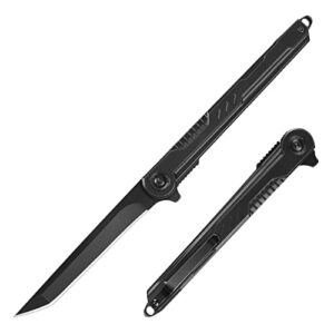 Schwarzes BEEK Tanto Klappmesser Slim mit eleganter Klinge und ergonomischem Griff, ideal für Outdoor-Aktivitäten und tägliche Anwendungen.