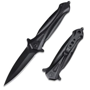 BEEK schwarzes Klappmesser und Taschenmesser im modernen Design mit ergonomischem Griff und spitzer Klinge, ideal für Outdoor-Aktivitäten und Alltagsgebrauch.