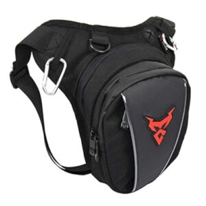 Vielseitige Beintasche Motorrad Oxford in Schwarz-Rot, ideal für Outdoor-Aktivitäten wie Wandern, Radfahren und Motorradfahren. Praktisches Design mit wasserabweisendem Material und verstellbarem Tragesystem.