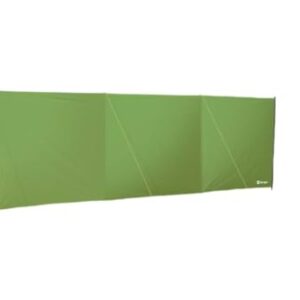 Faltbarer wind- und sonnenschutz in grün für Outdoor-Aktivitäten, geeignet für Camping, Garten und Strand, freistehend und ohne Bohren aufstellbar.