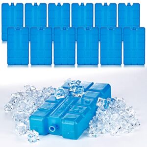 12er Set Kühlakkus mit je 400ml für effektive Kühlung von Lebensmitteln und Getränken, ideal für Kühltaschen und Kühlschränke, blau und aus lebensmittelechtem Kunststoff.