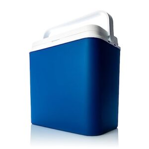 BigDean Kühlbox 24 Liter in Blau und Weiß, ideal für Outdoor-Aktivitäten, Camping und Picknick, mit effektiver Schaumkernisolierung für bis zu 9 Stunden Kühlung.