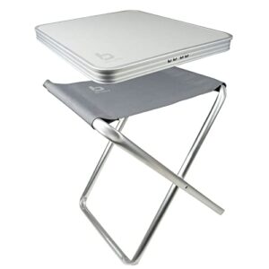 Bo-Camp Mini Alu Klapphocker in Grau, ideal für Camping, Garten und Angeln - zusammenklappbar und leicht zu transportieren.