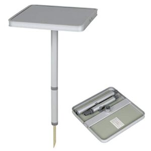 Vielseitiger Mini Campingtisch aus Aluminium mit verstellbaren Höhen und stabiler Konstruktion, ideal für Camping, Angeln und Outdoor-Aktivitäten.