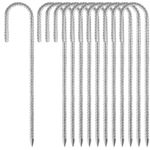 12 verzinkte Bodenanker aus Stahl, 30 cm lang, ideal für Zeltheringe und Stabilität im Freien