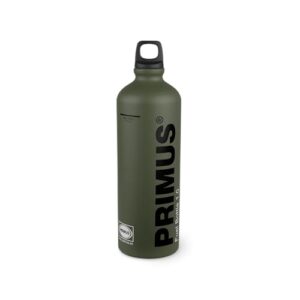 Grüne Brennstoffflasche aus extrudiertem Aluminium mit einem Fassungsvermögen von 1,0 Litern für Camping und Outdoor-Abenteuer, ausgestattet mit stabilem Verschluss und korrosionsgeschützter Innenwand.