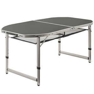 CampFeuer Aluminium Campingtisch für 6 Personen in dunklem Grau, klappbar und höhenverstellbar, ideal für Camping, Garten und Terrasse.