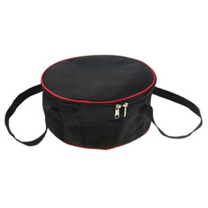 SM SunniMix Camping Geschirr Organizer in Schwarz mit roten Akzenten, ideal für Camping, Picknicks und Outdoor-Aktivitäten. Praktische Tasche für Geschirr, Teller, Schalen und Töpfe mit robustem Design.