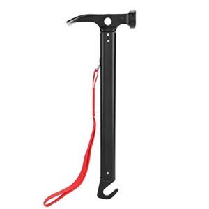 Camping Hammer aus Aluminiumlegierung mit praktischem Gurt, multifunktional für Outdoor-Aktivitäten, ideal zum Aufstellen von Zelten und Entfernen von Zeltheringen.