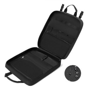 Yorkenbe große Camp Utensilien Organizer, schwarze Aufbewahrungstasche für Küchenutensilien, geeignet für Camping und Outdoor-Aktivitäten, mit mehreren Fächern und Halterungen.