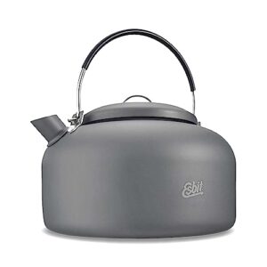 Esbit Wasserkessel aus hartanodisiertem Aluminium mit klappbarem Haltegriff für Camping und Outdoor-Aktivitäten, 1400 ml Fassungsvermögen.