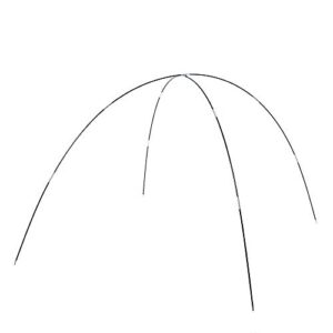 Camping-Zeltstange aus Glasfaser in gebogener Form, ideal für Outdoor-Aktivitäten und Zeltaufbau unter schwierigsten Bedingungen.