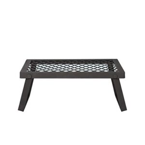 Robuster, klappbarer Camping Grill in modernem Schwarz, ideal für Outdoor-Aktivitäten und Grillfeste.
