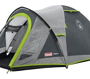 Coleman Darwin 2-4 Kuppelzelt für 2 bis 4 Personen, leicht und kompakt, mit abgedunkelter Schlafkabine und 4500 mm wasserdichtem Material.